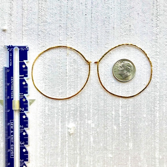 Gold Artisan Made Hoop Earrings - Picture 5 of 7